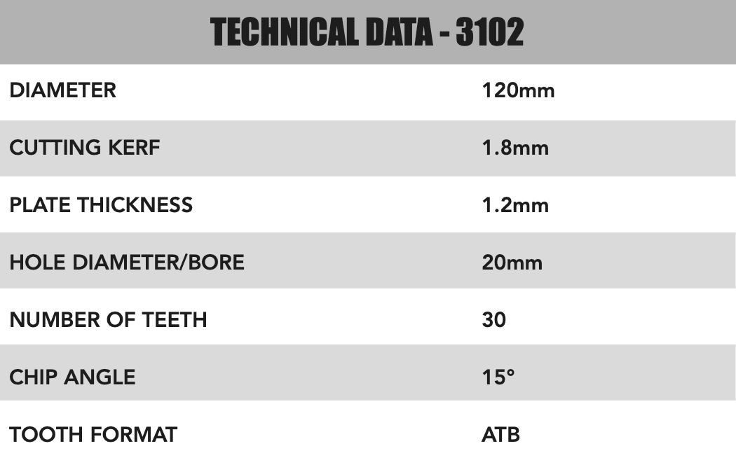 120mm x 20mm x 1.8mm 30 Tooth Circular Saw Blade - Image 4