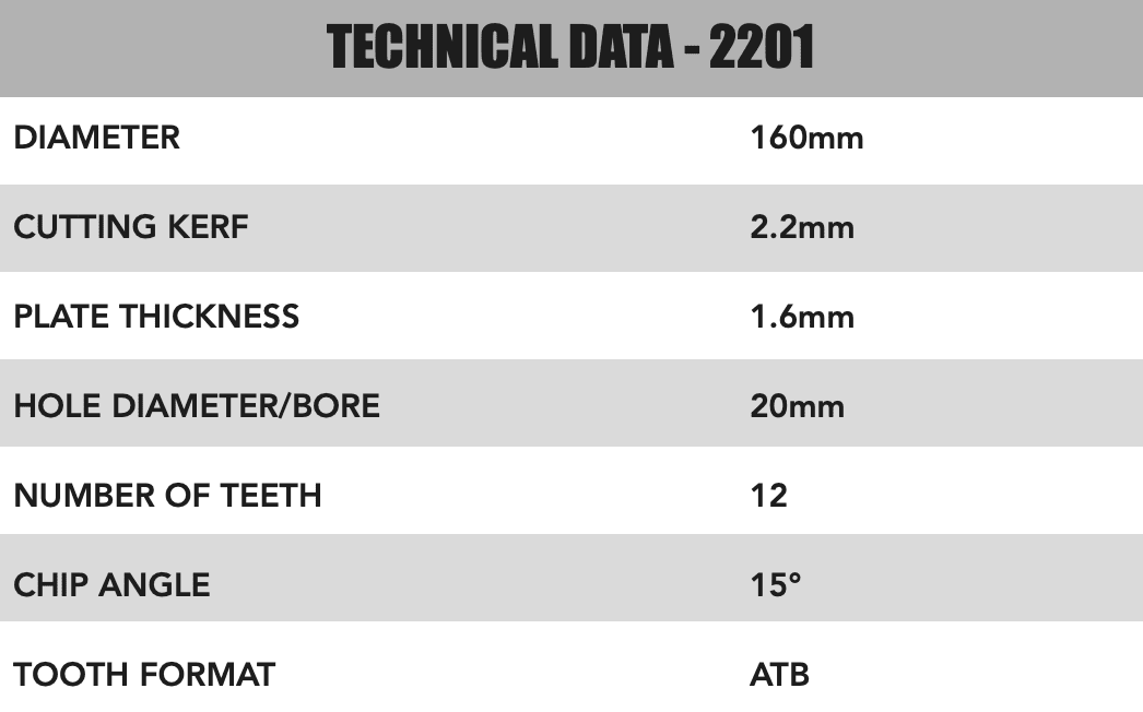 160mm x 20mm x 2.2mm "Cougar" 12T Rip Circular Saw Blade - 2201 - Image 4