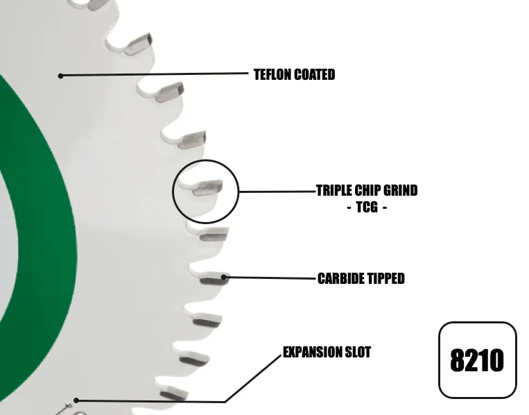 210mm x 30mm x 2.4mm 52 Tooth TCG Track Saw (Solid Surface) - 8210 - Image 3