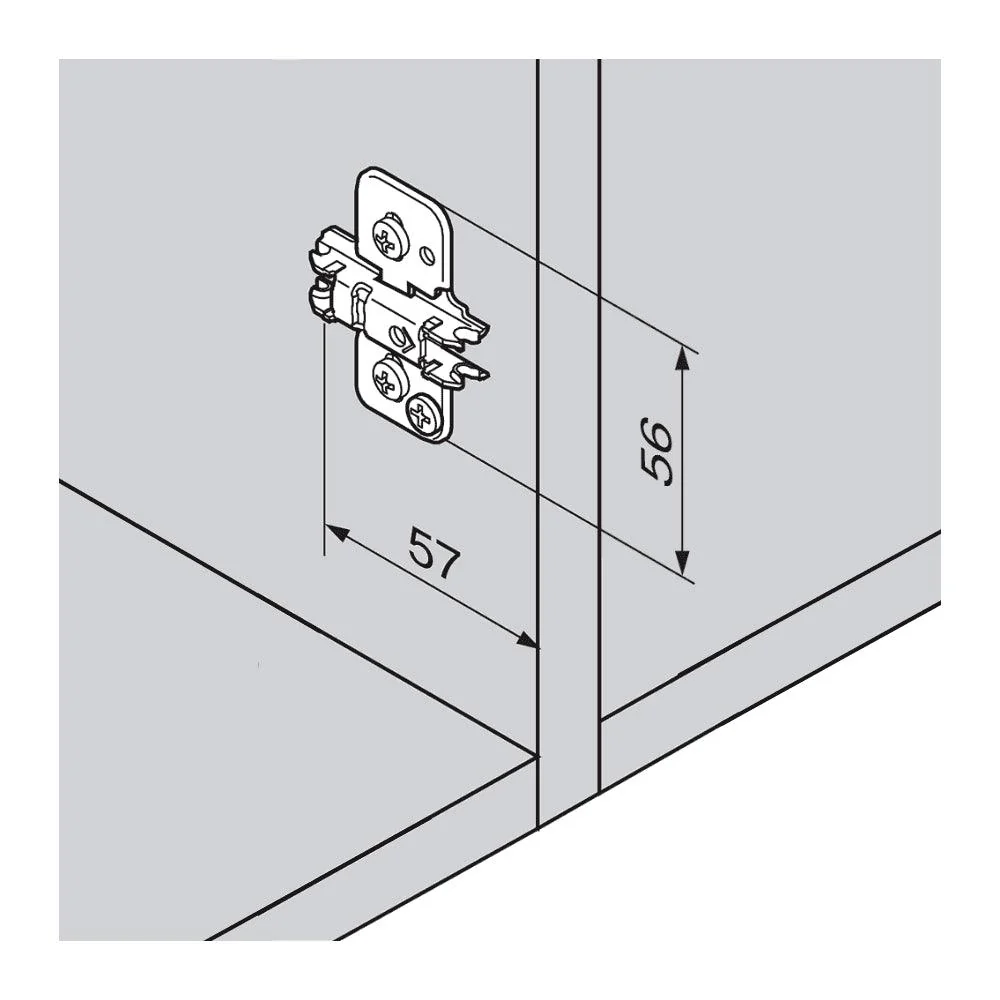Blum Clip Mounting Plate, Cruciform, 0mm Onyx Black 173H7100 - Image 3