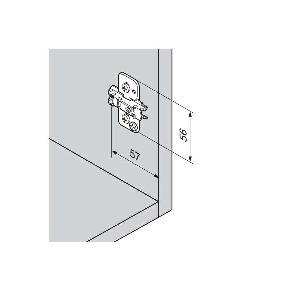 Blum Clip Mounting Plate, Cruciform, Expando, Pre-Mount 0mm Nickel 174H7100E - Image 3
