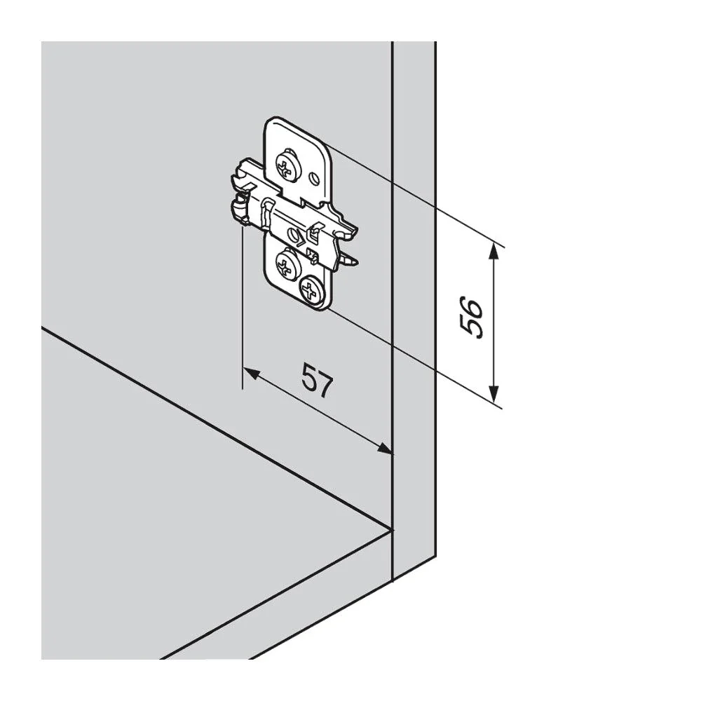 Blum Clip Mounting Plate, Cruciform, Expando, Pre-Mount 0mm Onyx Black 174H7100E - Image 4