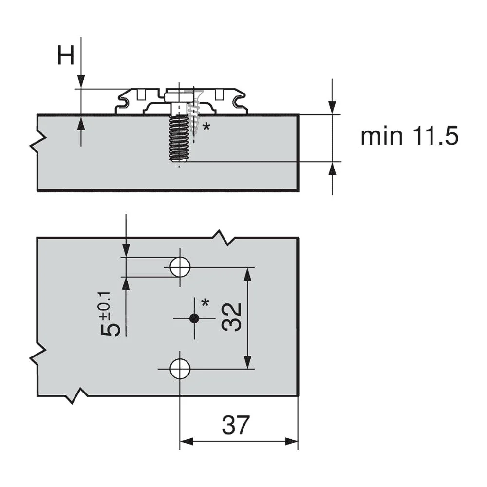 Blum Clip Mounting Plate, Cruciform, Pre-Mount 0mm Nickel 173L8100 - Image 3