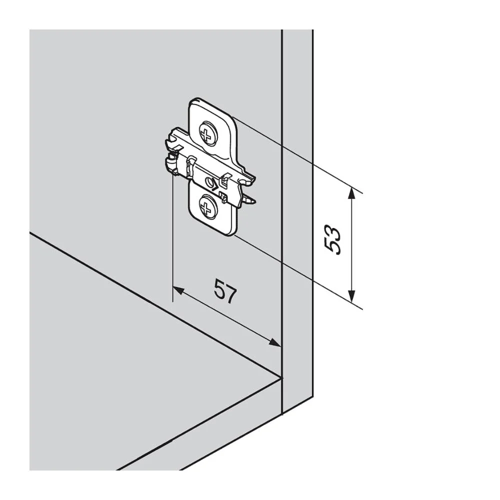 Blum Clip Mounting Plate, Cruciform, Pre-Mount 0mm Nickel 173L8100 - Image 4