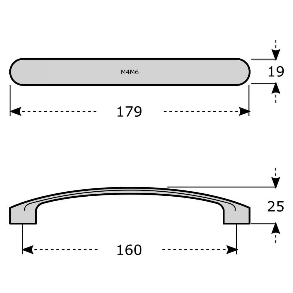 M4TEC Bute M6 Bow Cupboard Door Handle – Polished Chrome & Stainless Steel Cabinet Handle (160mm Centres) - Image 2