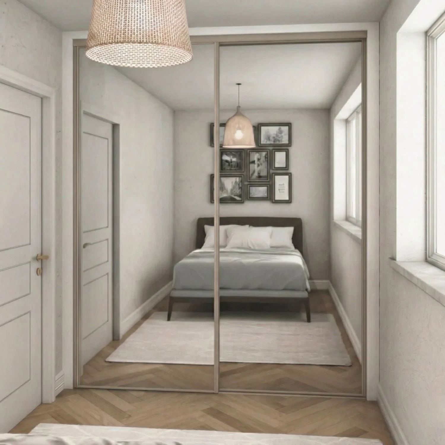 Supreme Cashmere & Mirror 2 Door Sliding Wardrobe Doors