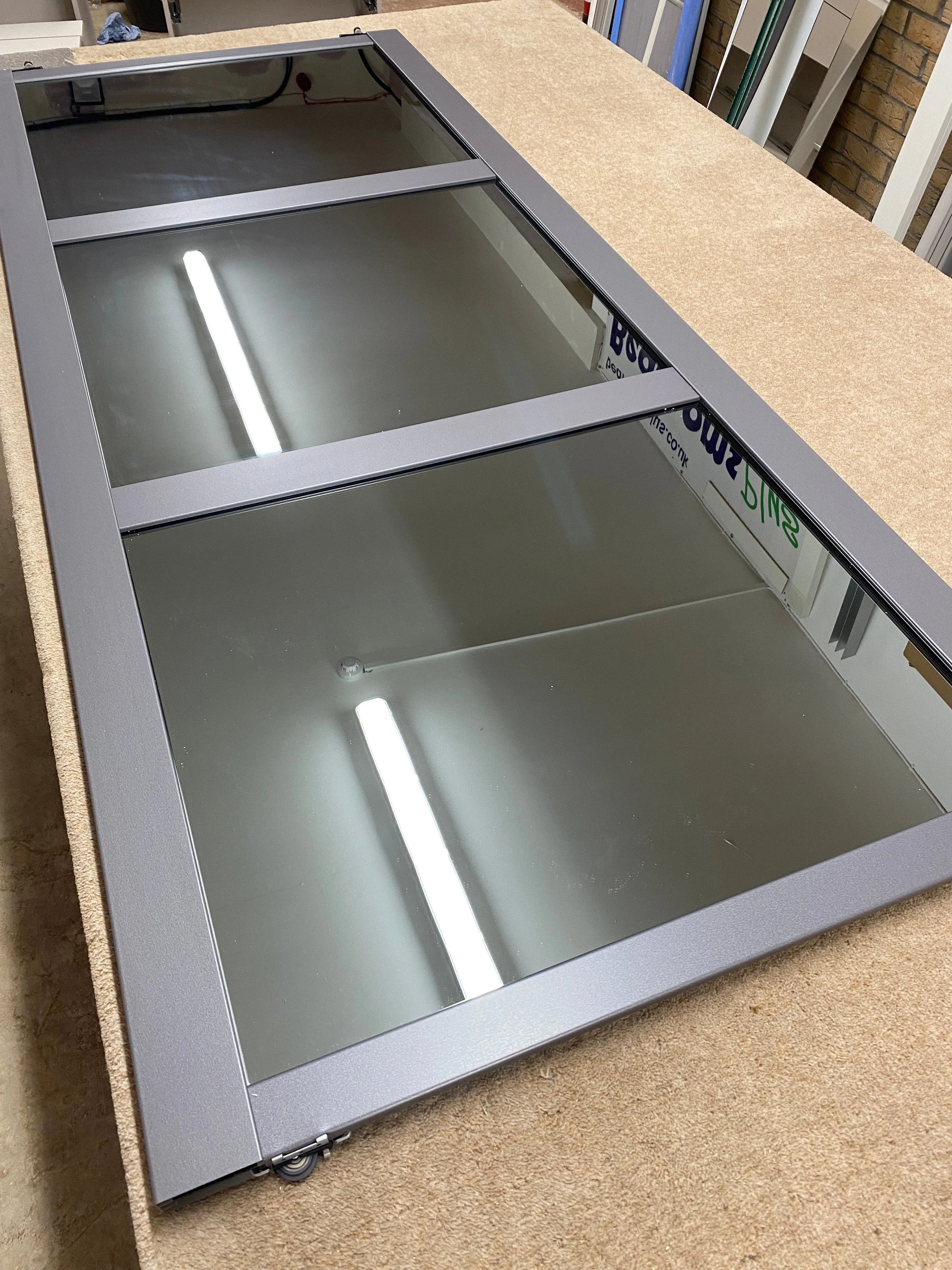 Shaker Grey Mirror 3 Door Graphite Sliding Wardrobe Doors - Image 4