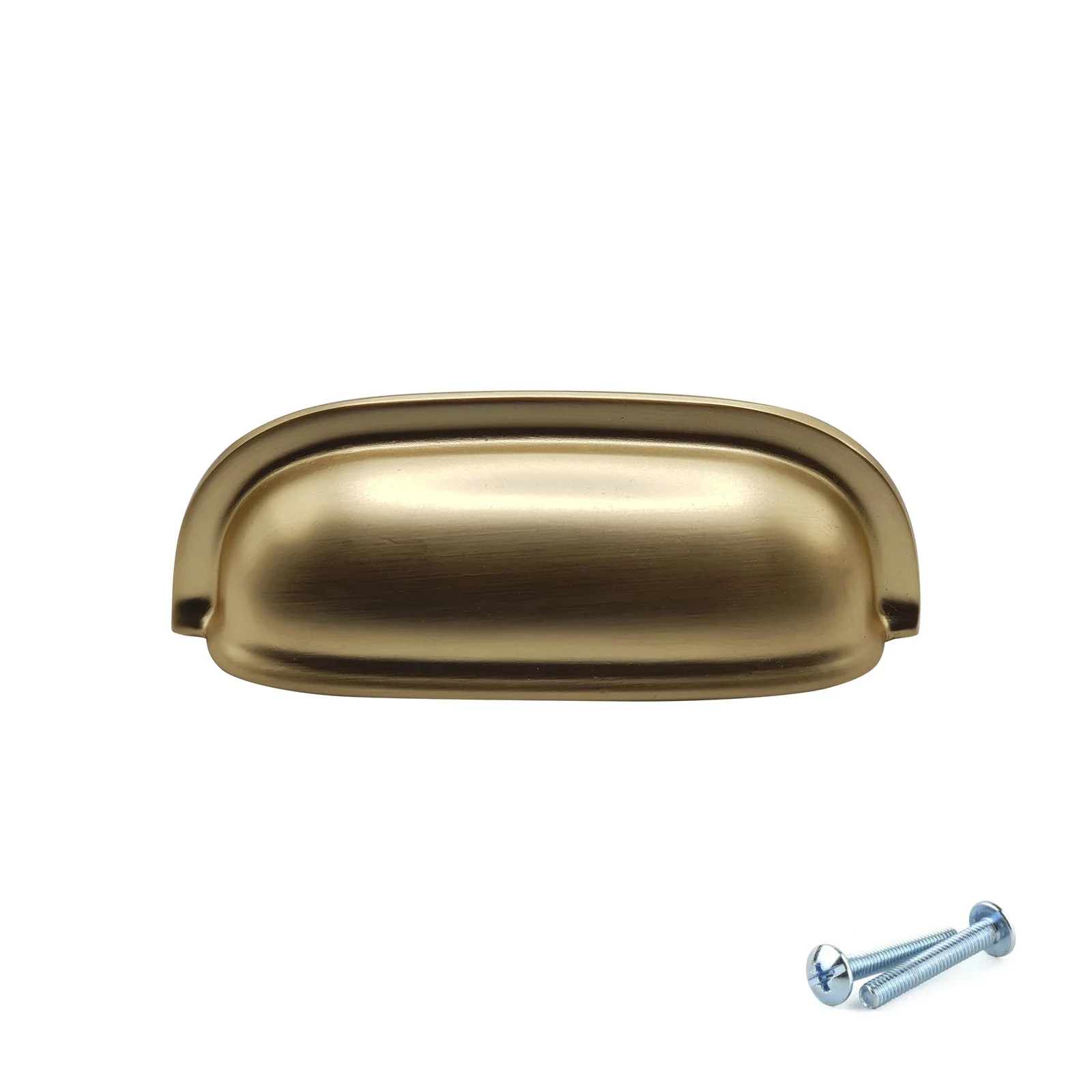 M4TEC 64mm Brushed Nickel Cup Handle - Zinc Kitchen Cabinet & Drawer Pull (VG5 Series) - Image 2