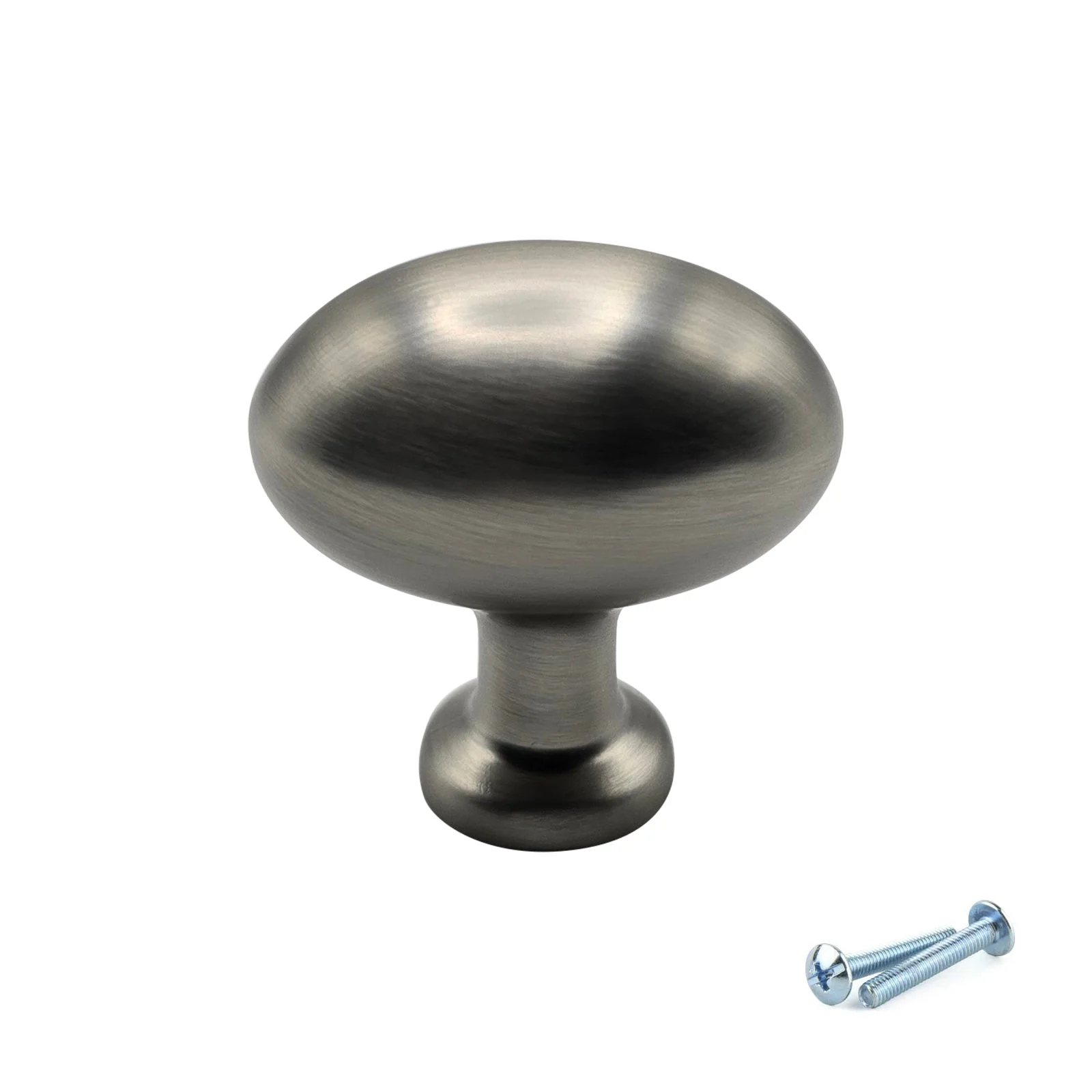 M4TEC Brushed Nickel Oval Knob Handle – VG8 Series (36mm Cabinet, Drawer & Cupboard Knob) - Image 2