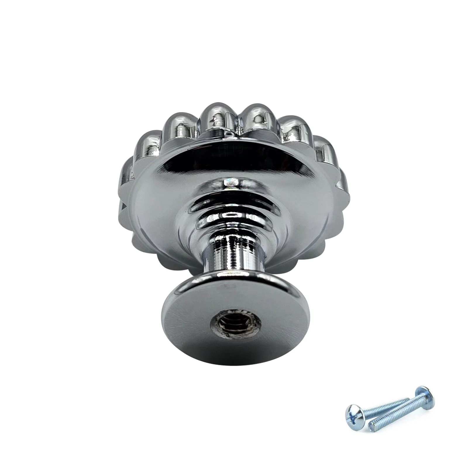 M4TEC Polished Chrome Fluted Knob Handle – VH3 Series (30mm Cabinet, Drawer & Cupboard Knob) - Image 3