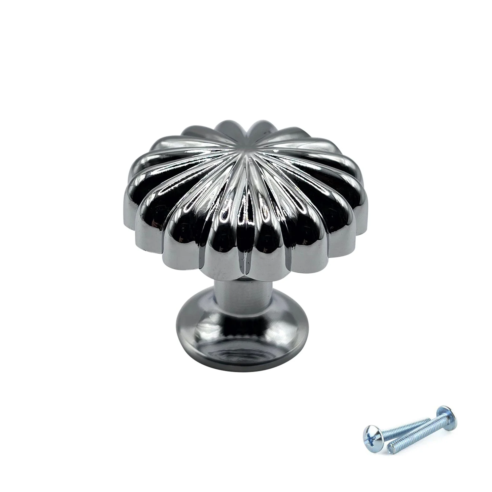 M4TEC Polished Chrome Fluted Knob Handle – VH3 Series (30mm Cabinet, Drawer & Cupboard Knob) - Image 4