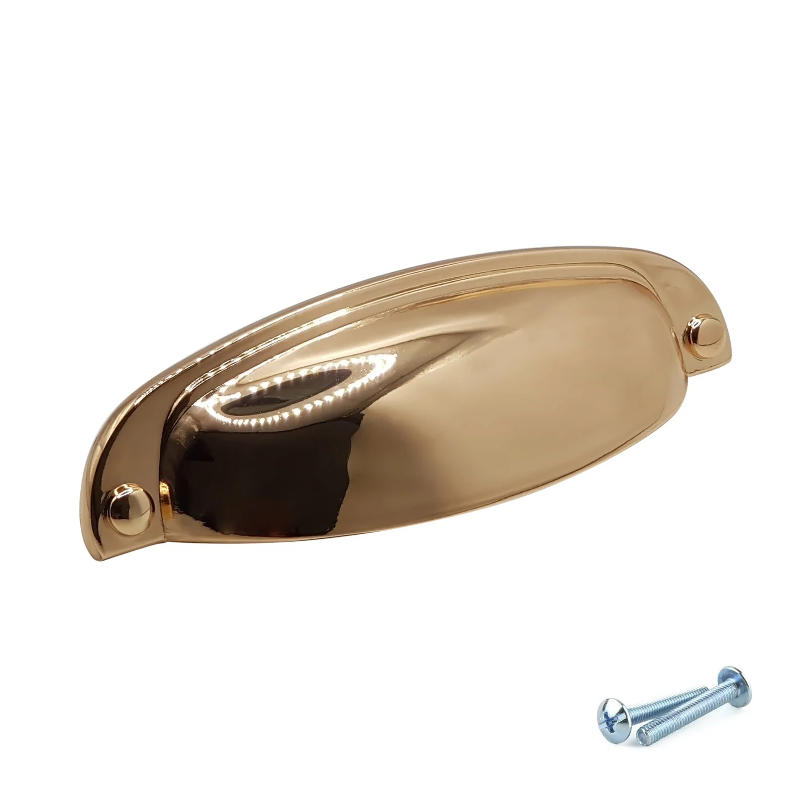 M4TEC Polished Brass Thin Cup Handle Door, Drawer & Cupboard VD8 series