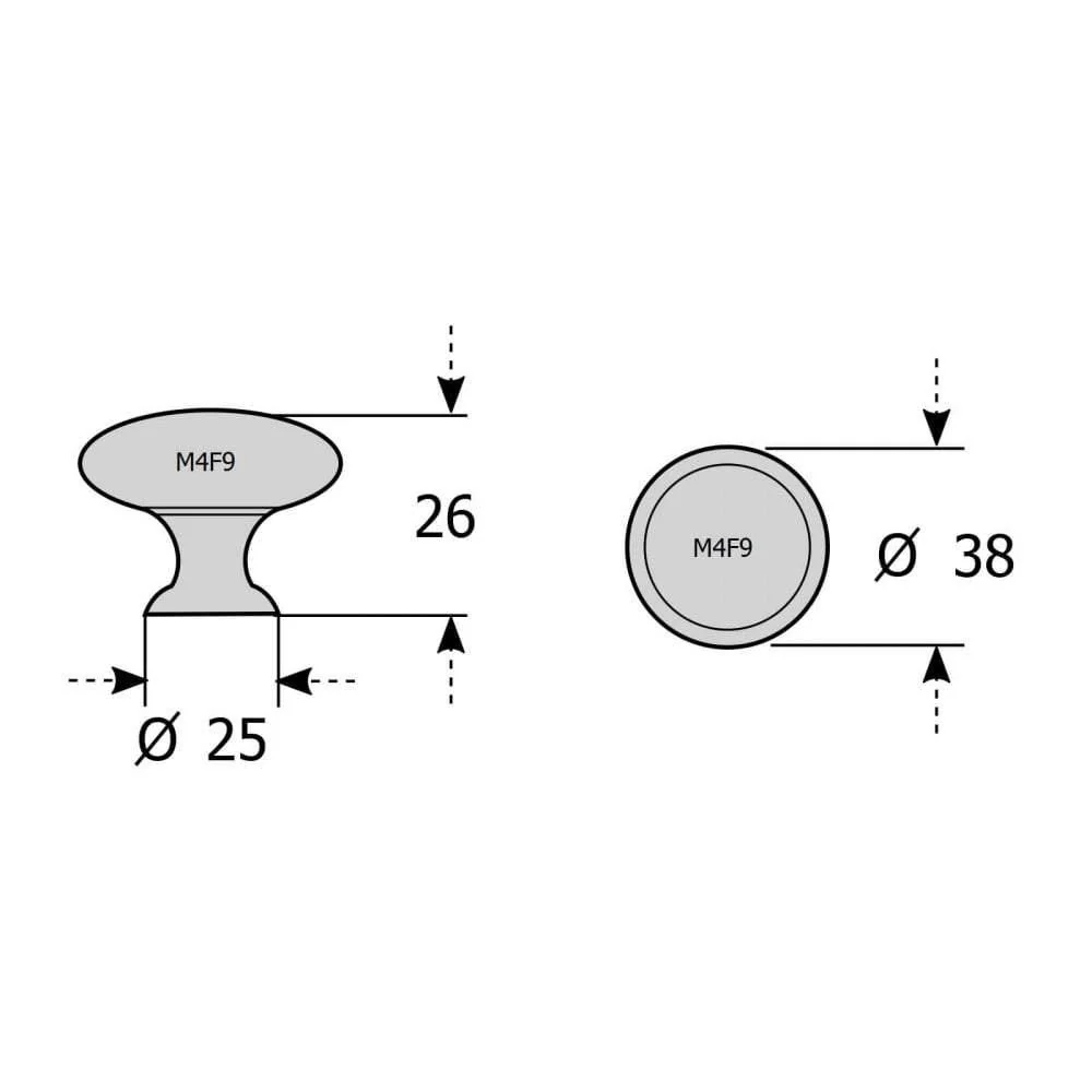 M4TEC Gillock F9 Brushed Nickel Cupboard Knob – 38mm Cabinet, Drawer & Door Handle - Image 3