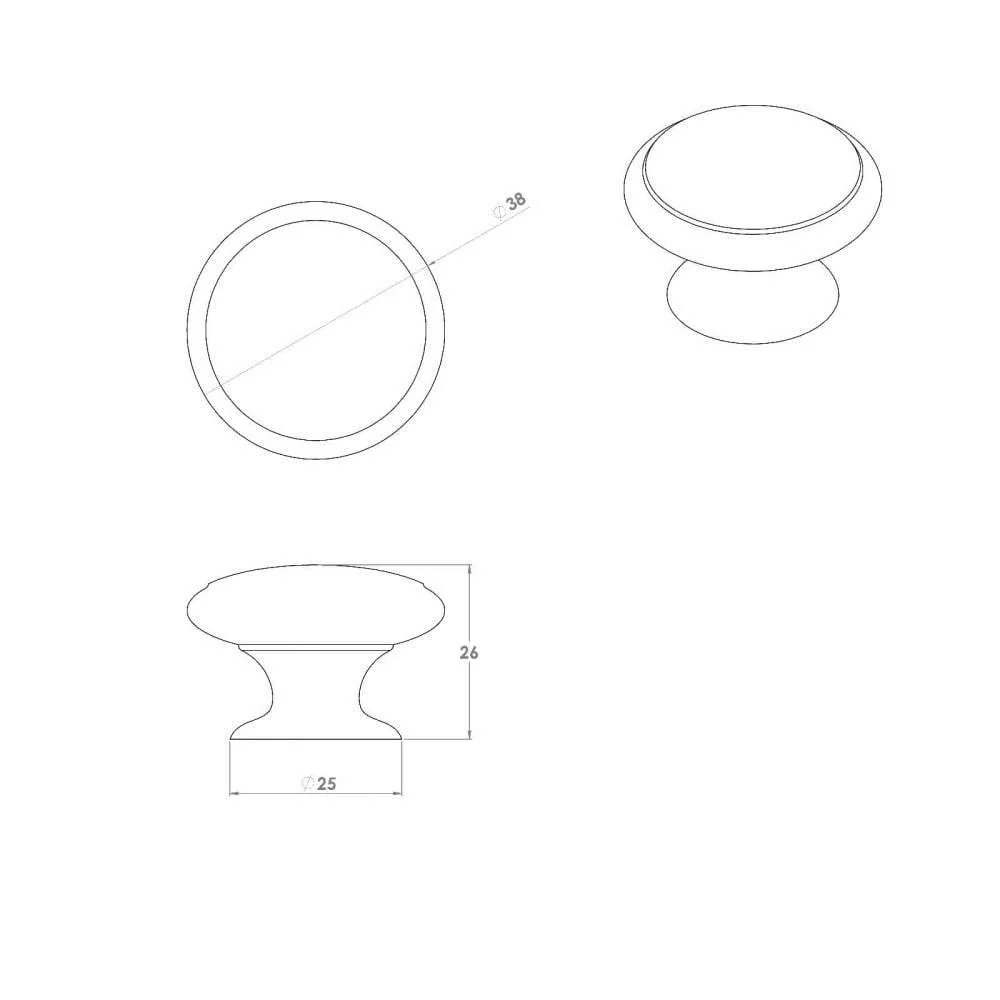 Polished Chrome Cupboard Knob Handle – M4TEC Braemar E3 - Image 4