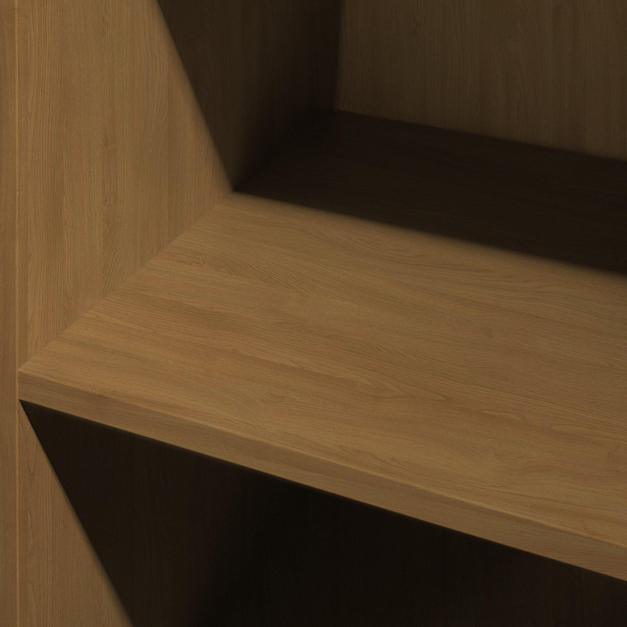 Oak Wardrobe Shelving Unit with 5 Shelves and Hanging Bars - Image 4