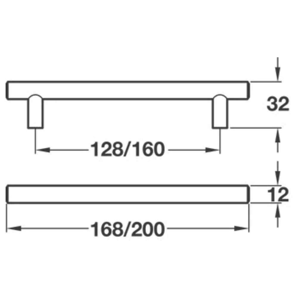 M4TEC Ballater D5 Black T-Bar Handle – Modern Cabinet, Cupboard & Door Handle - Image 6